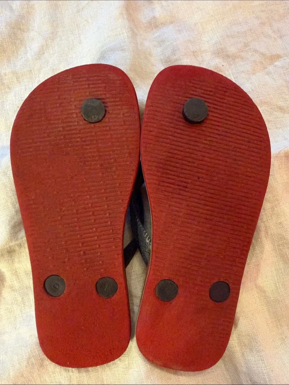 Havaianas Kids Red Flip Flops with Navy Straps